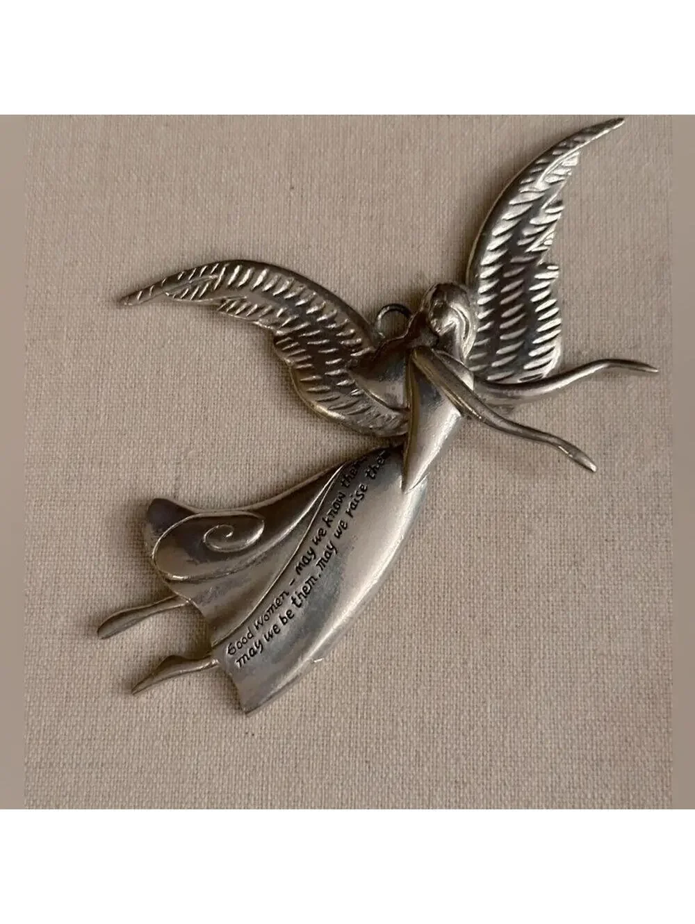 Vintage Silver Angel with engraved sentiment